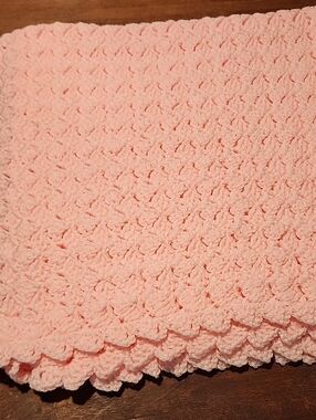 Hand Crafted Pink Crochet Baby Blanket